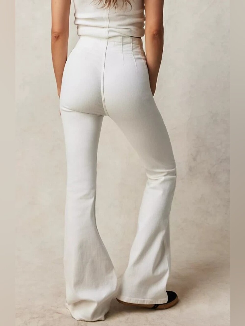We The Free Jayde Flare Jeans White Denim High Rise Size 27 Boho Western Coastal - Picture 3 of 10